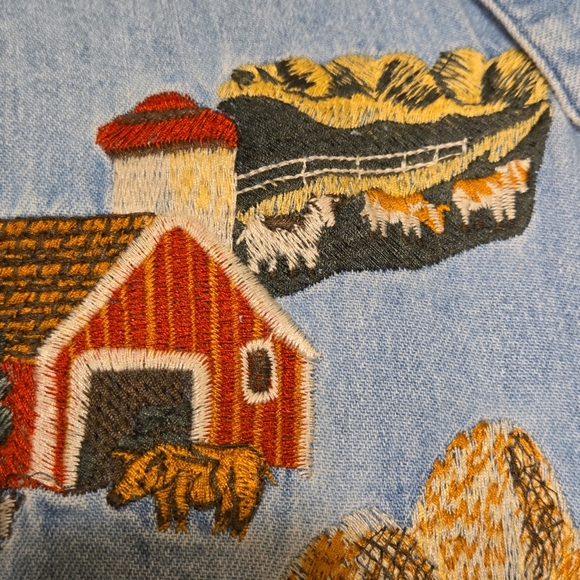 Rare Farm & Ranch Embroidered Vintage Jean Top by Red Ridge Mountain Outfitters - Picture 10 of 16